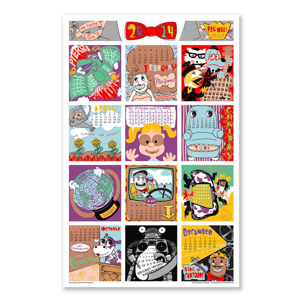 Playhouse Pals 2024 Artprint Calendar Peewee Herman Store